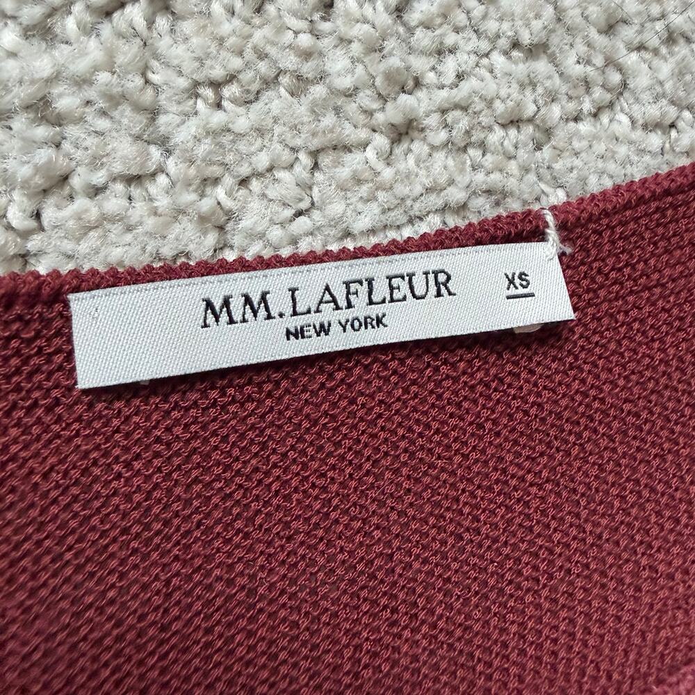 MM. Lafleur Linen Knit Top Sweater Size XS Burgundy Red Light Weight - Picture 4 of 6
